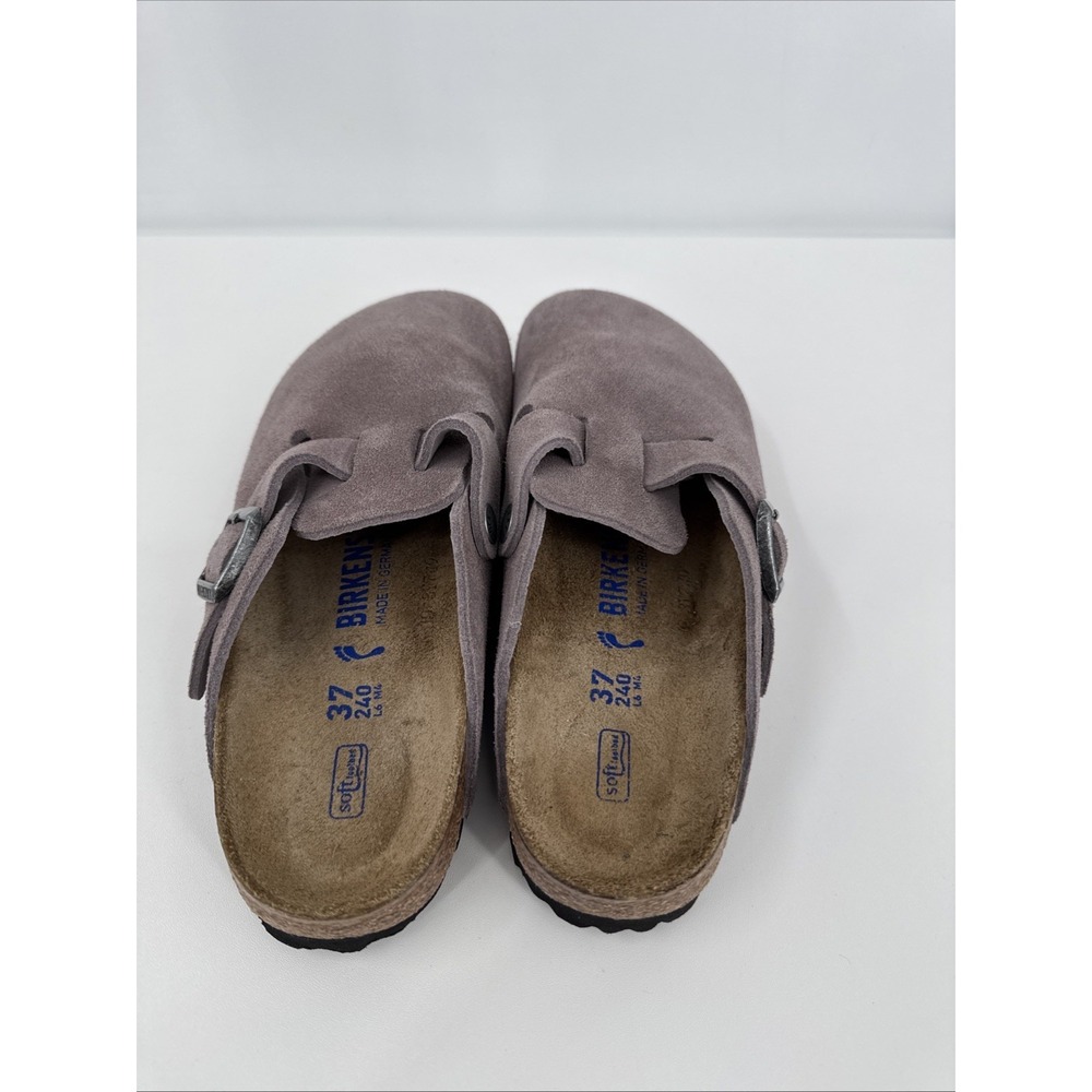 BIRKENSTOCK BOSTON SUEDE LEATHER CLOGS WOMENS Sz 37/6 Faded Purple Hippie Gorp - Picture 6 of 10